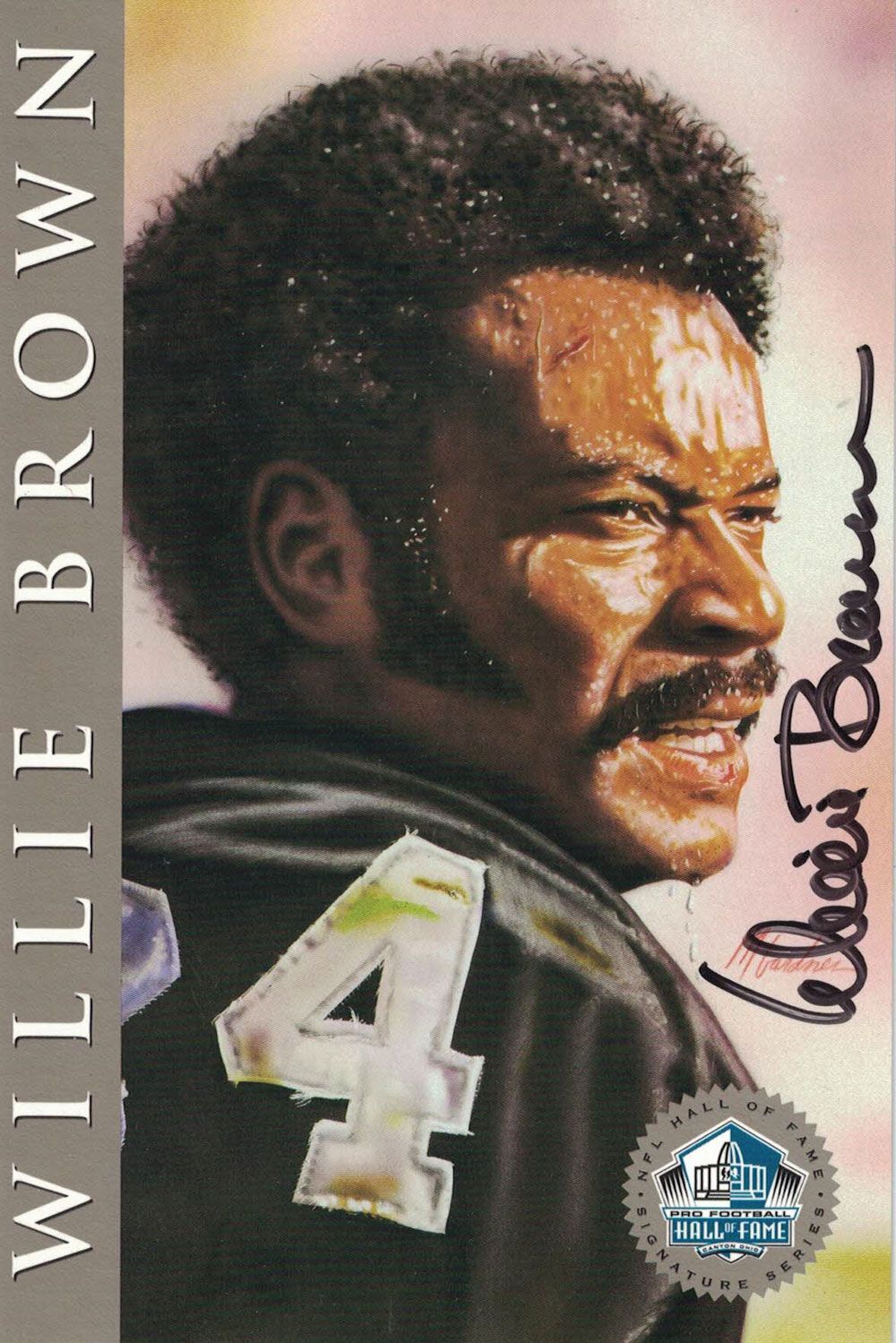 Willie Brown Signed Oakland Raiders HOF Signature Series Card Ron Mix