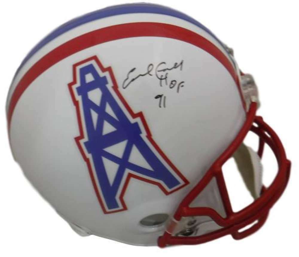 Earl Campbell Autographed Houston Oilers Full Size Replica Helmet HOF (in Black) JSA
