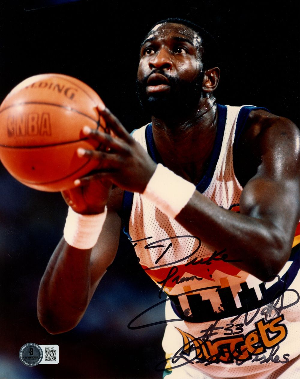 Calvin Natt Signed Denver Nuggets 8x10 Photo Best Wishes As Is BAS 45178