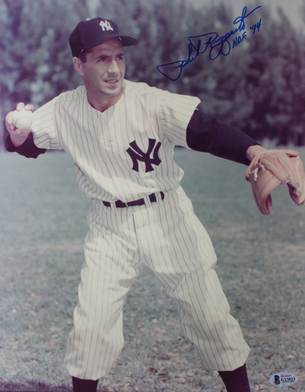 Phil Rizzuto Autographed New York Yankees 11x14 Photo HOF BAS