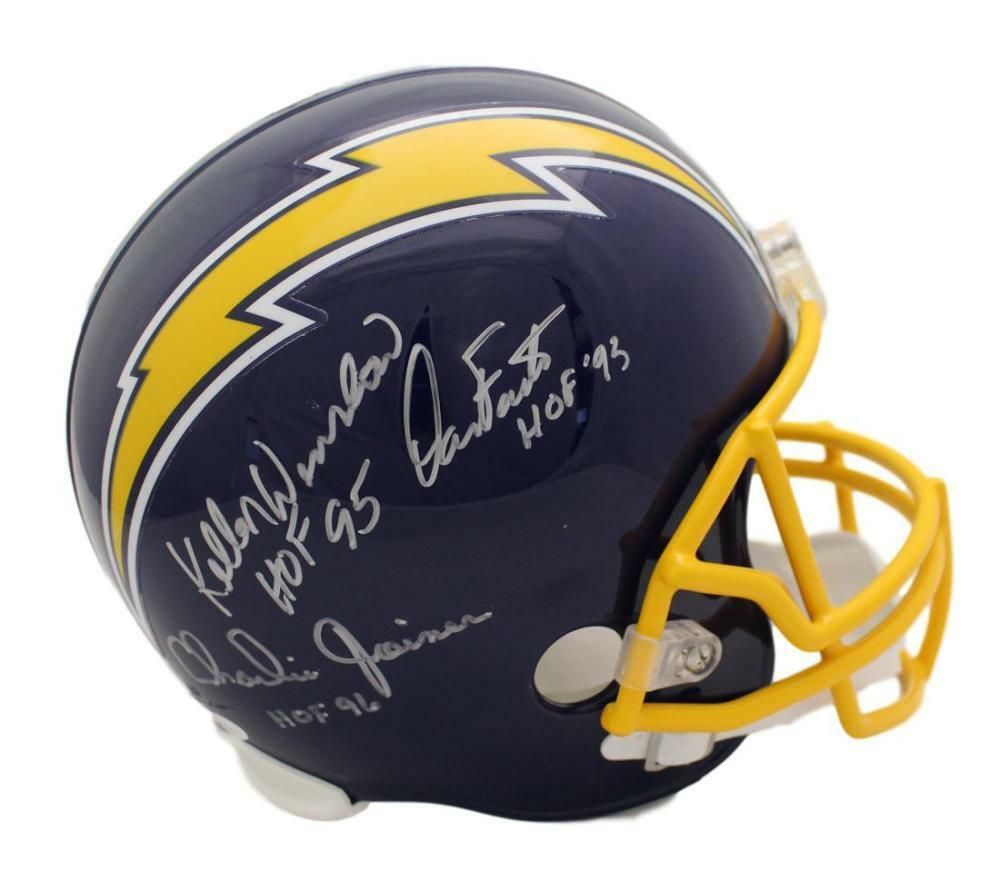 San Diego Chargers Triplets Autographed Replica Helmet Winslow Fouts Joiner JSA