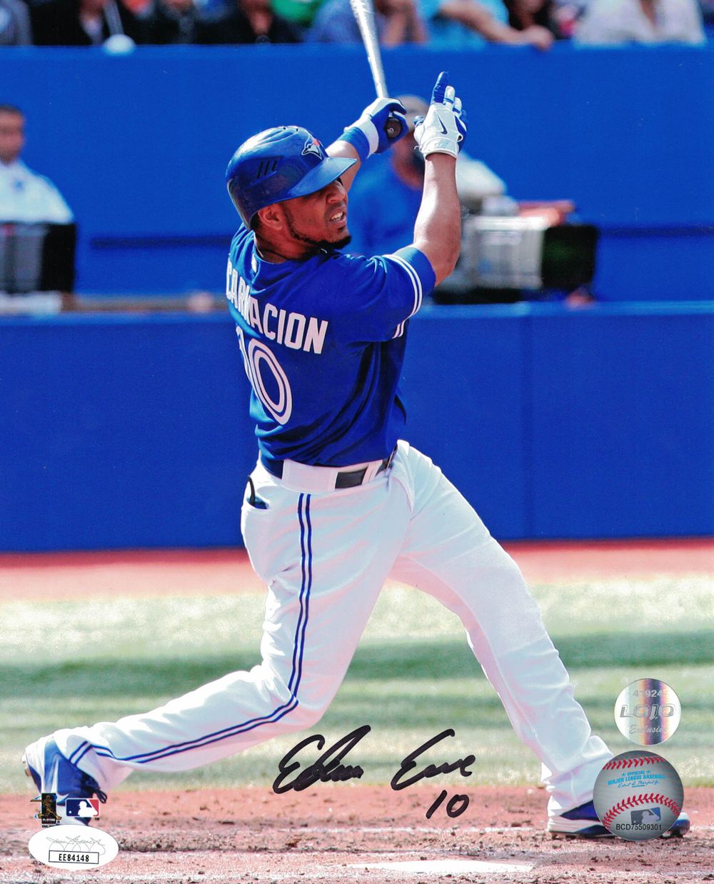 Edwin Encarnacion Autographed Toronto Blue Jays 8x10 Photo JSA PF