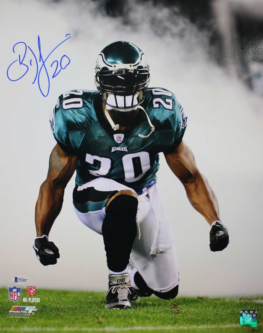 Brian Dawkins Autographed/Signed Philadelphia Eagles 16x20 Photo BAS PF