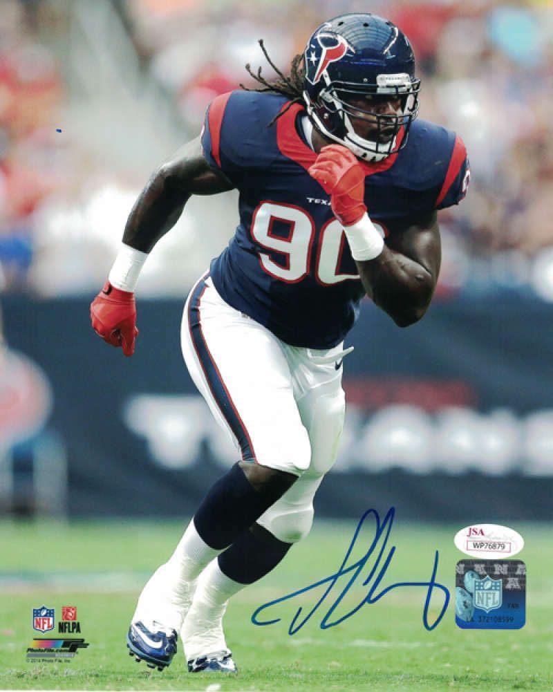Jadeveon Clowney Autographed Houston Texans 8x10 Photo (Solo) JSA