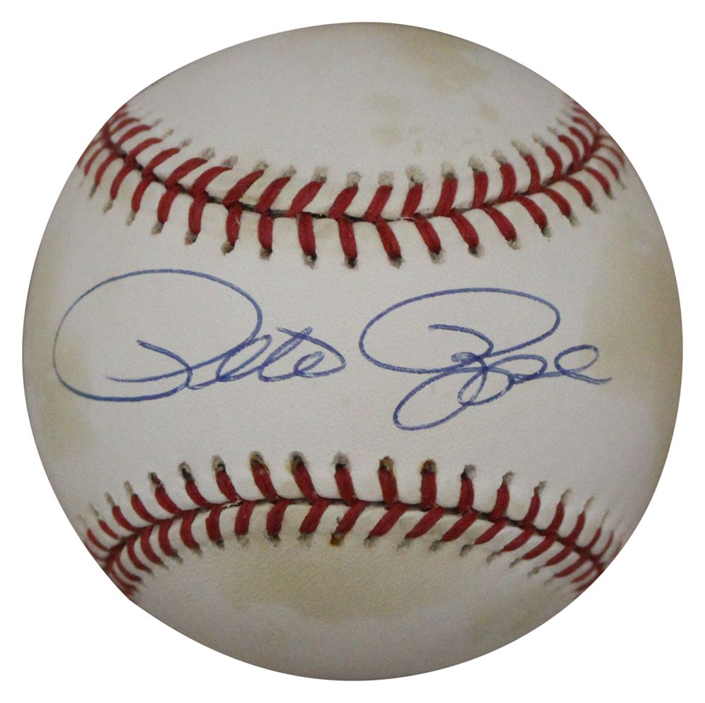 Pete Rose Autographed Cincinnati Reds National League Baseball BAS