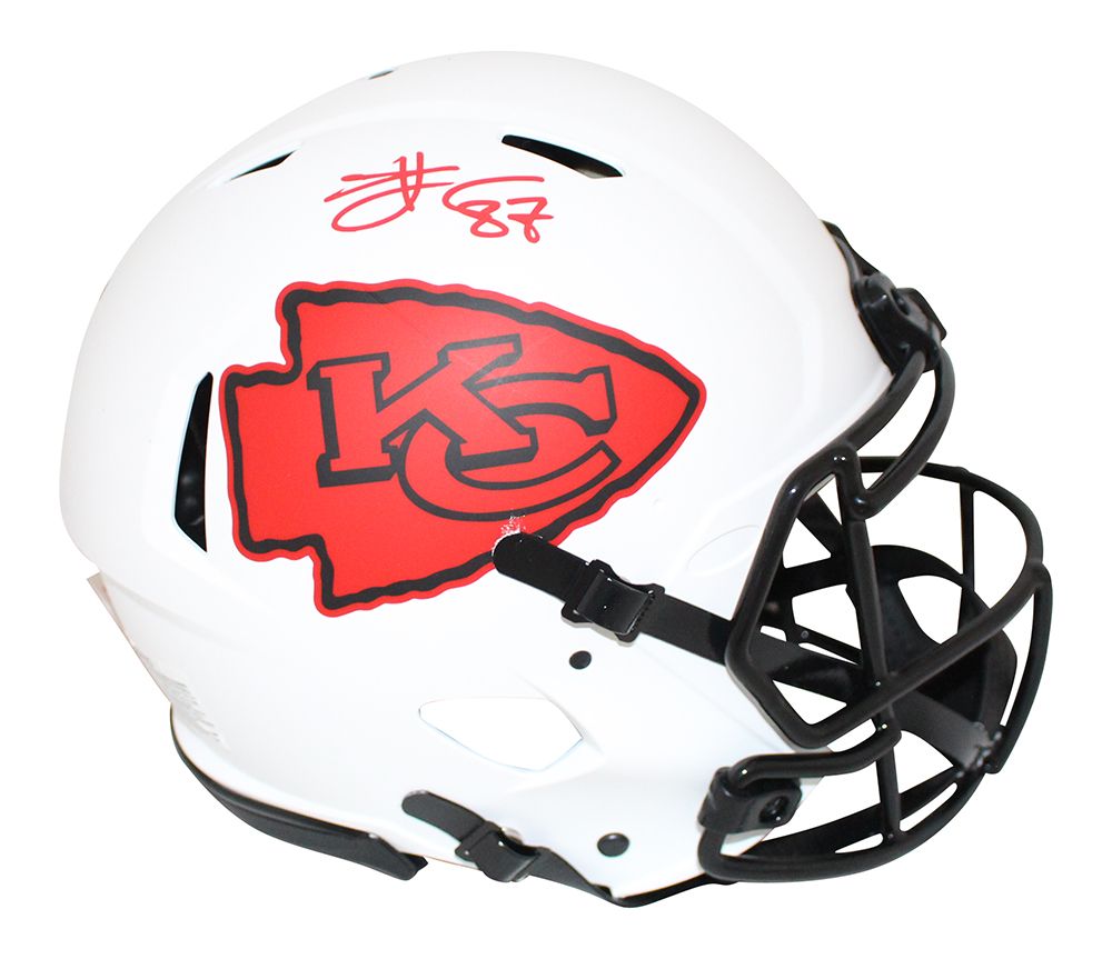 Travis Kelce Signed Kansas City Chiefs Authentic Lunar Speed Helmet BAS
