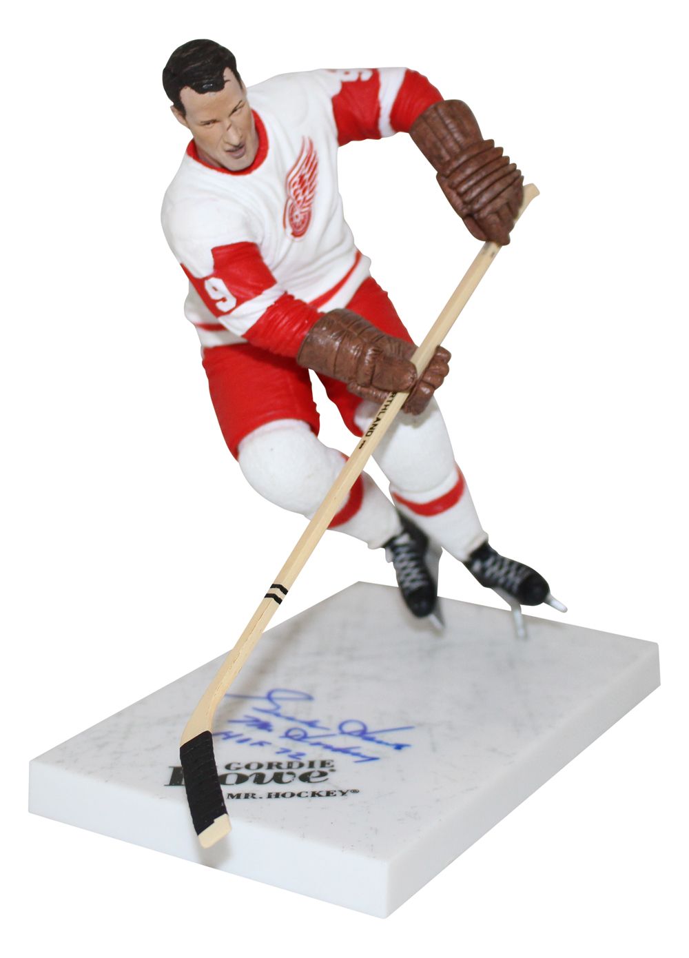 Gordie Howe Autographed Detroit Red Wings McFarlane Figure 2 Insc BAS