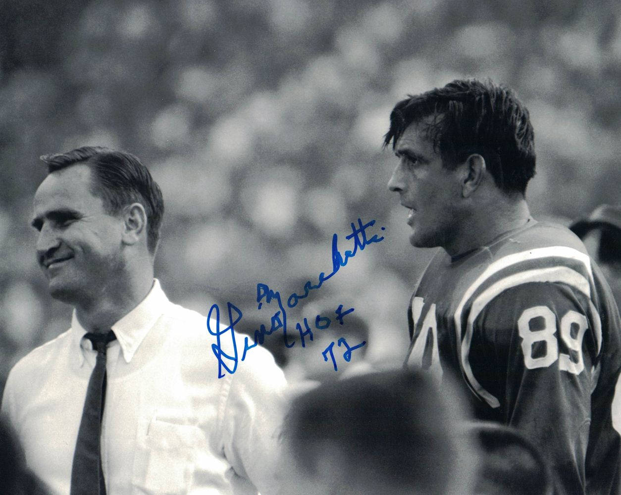 Gino Marchetti Autographed/Signed Baltimore Colts 8x10 Photo HOF