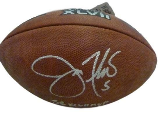 Joe Flacco Autographed SB XLVII Official Football w/MVP inscritpion &amp; PSA