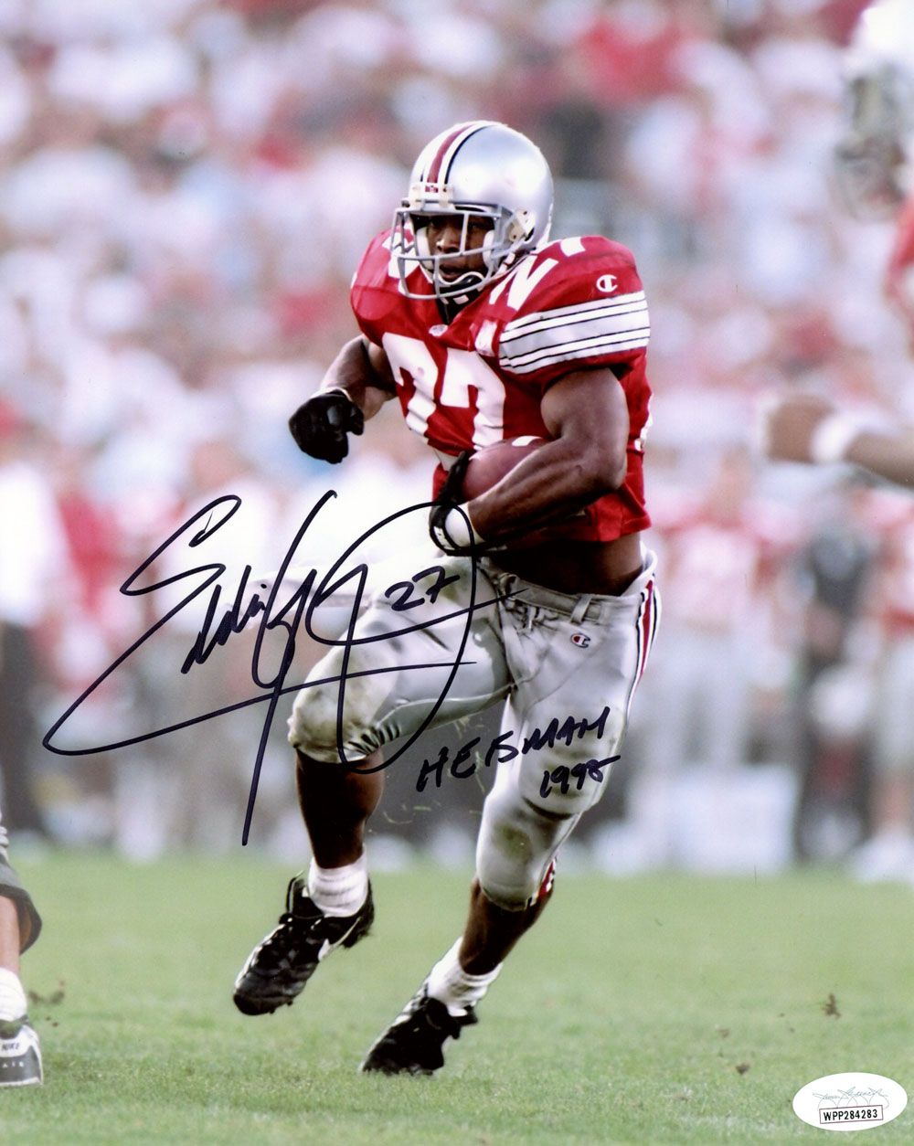 Eddie George Autographed Ohio State Buckeyes 8x10 Photo Heisman 1995 JSA