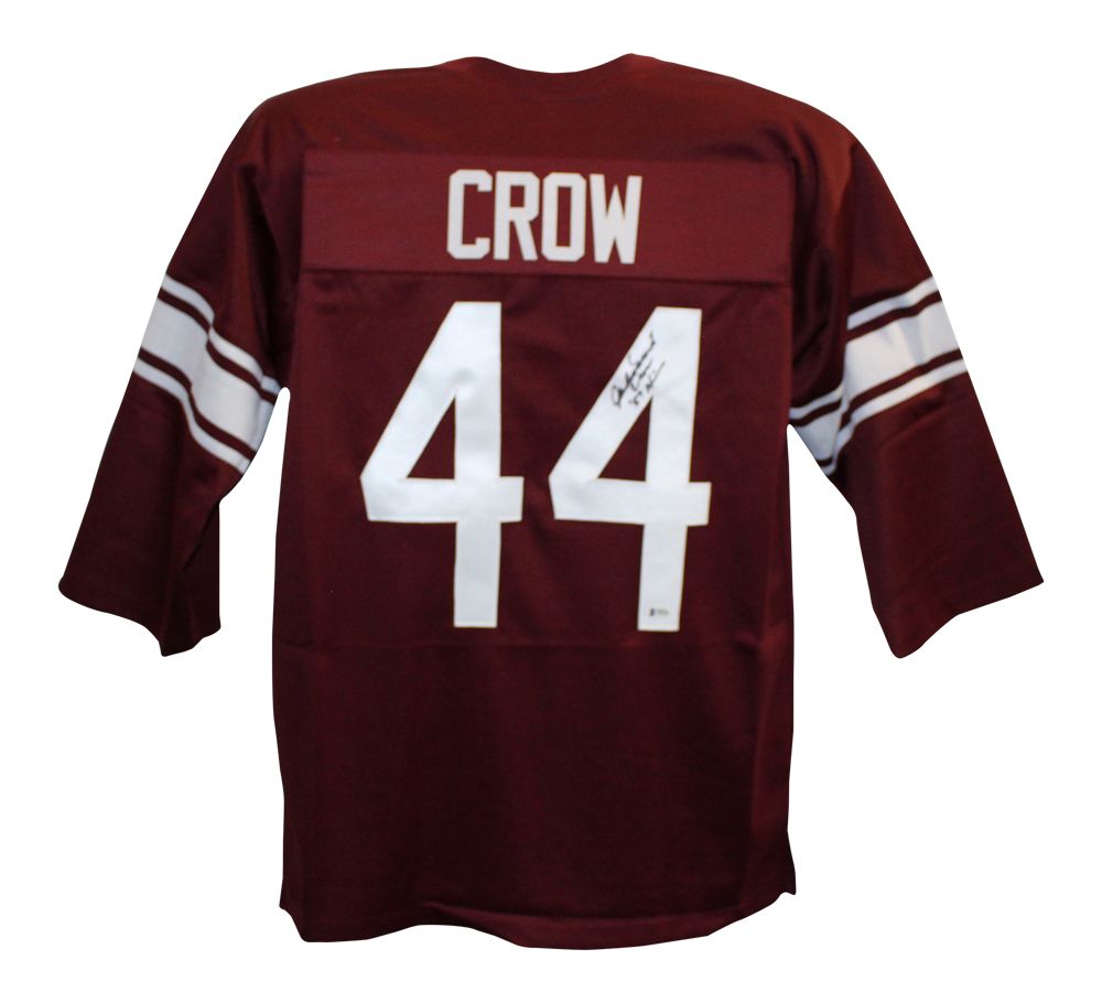 John David Crow Autographed/Signed College Style Red XL Jersey HT BAS
