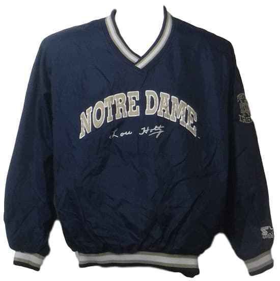 Lou Holtz Autographed Notre Dame Fighting Irish Pullover Size XXL Jacket JSA