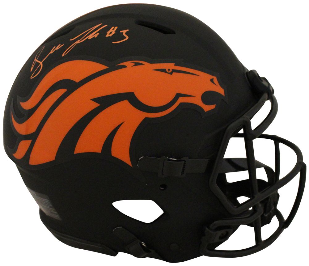 Drew Lock Autographed Denver Broncos Authentic Eclipse Helmet BAS
