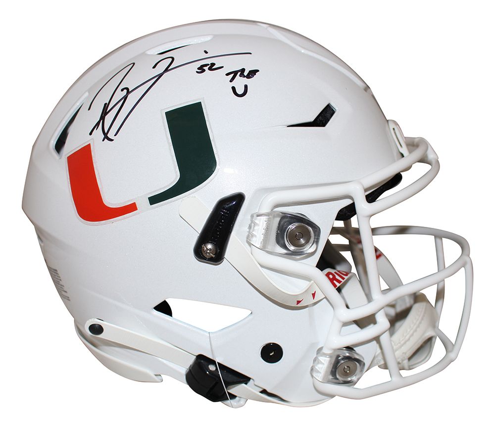 Ray Lewis Signed Miami Hurricanes Authentic Speed Flex Helmet The U BAS