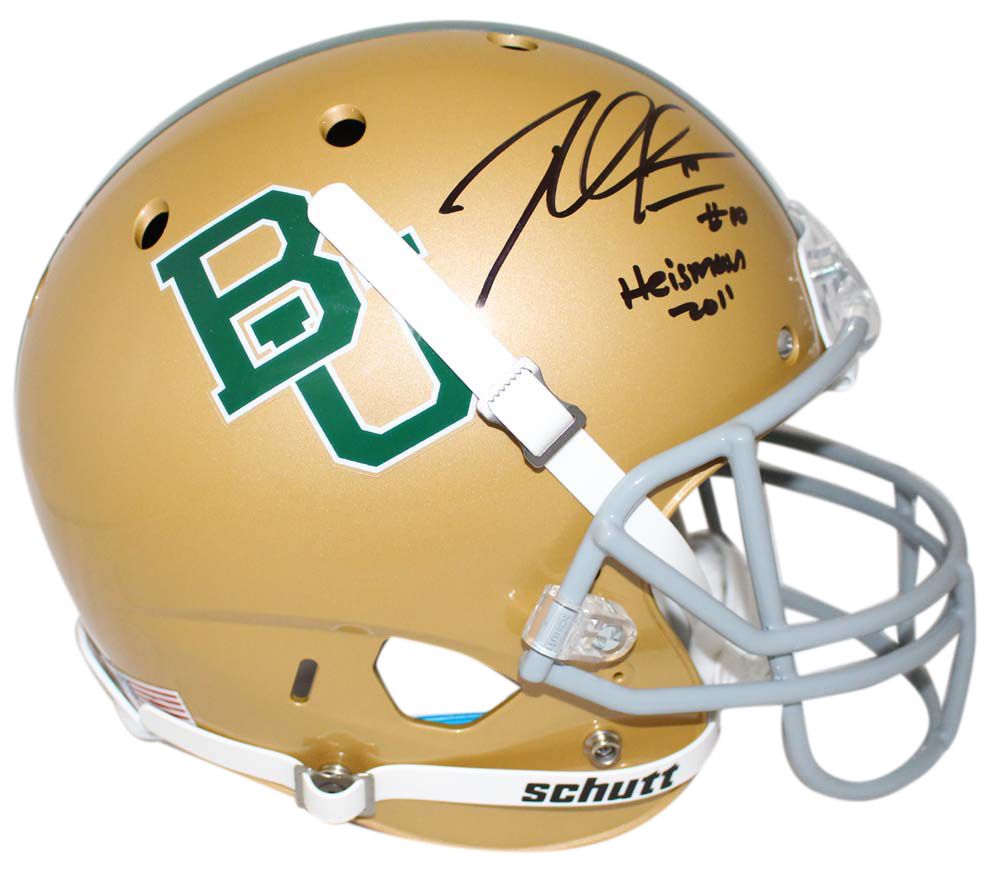 Robert Griffin III Signed Baylor Bears Gold Replica Helmet Heisman BAS