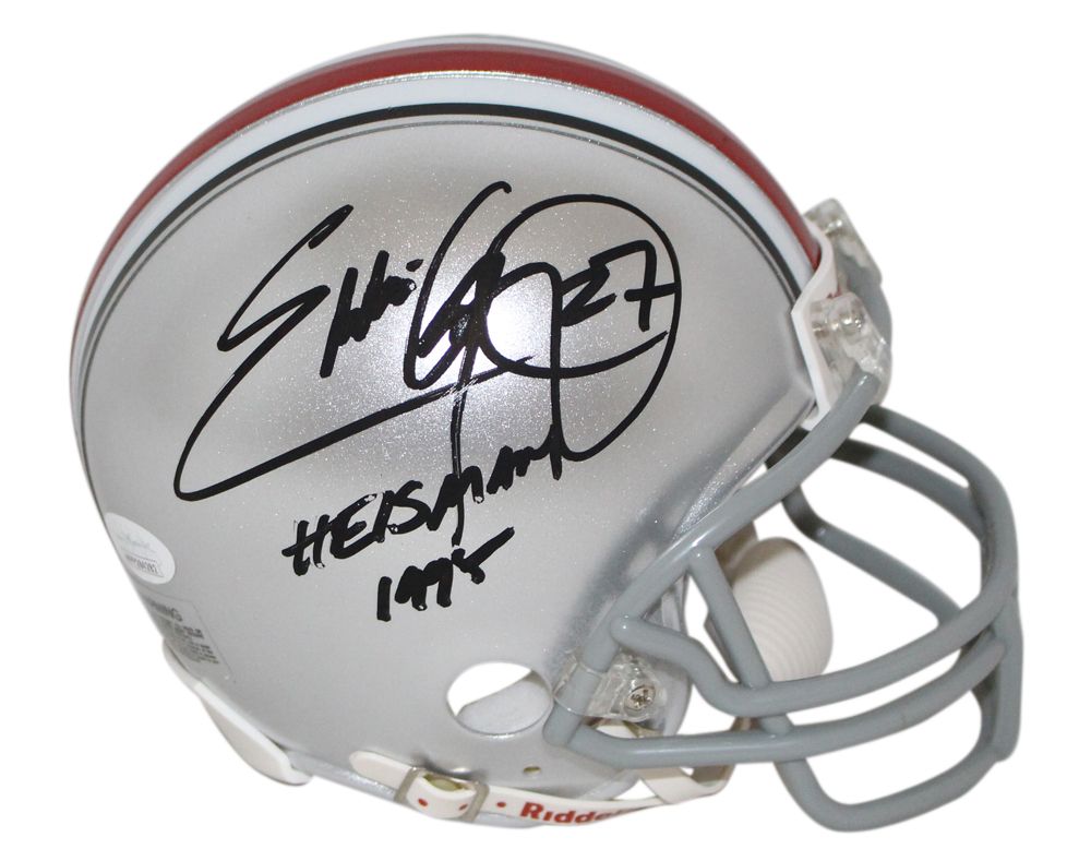 Eddie George Autographed Ohio State Buckeyes Mini Helmet Heisman JSA