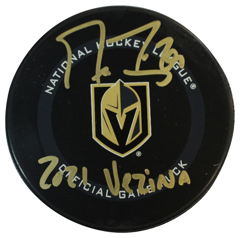 Marc-Andre Fleury Signed Vegas Golden Knights Puck 2021 Vezina Fanatics