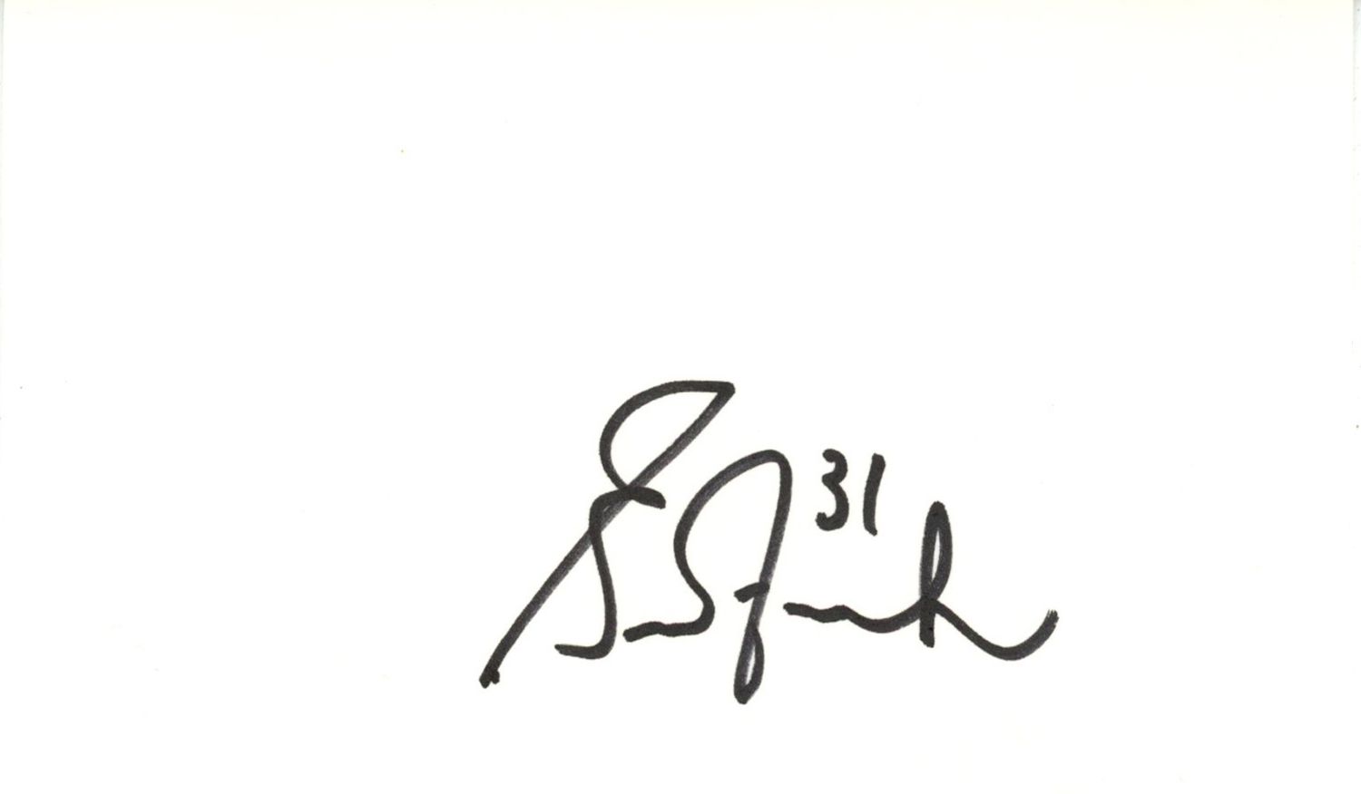 Grant Fuhr Autographed/Signed Edmonton Oilers Index Card Beckett 45267