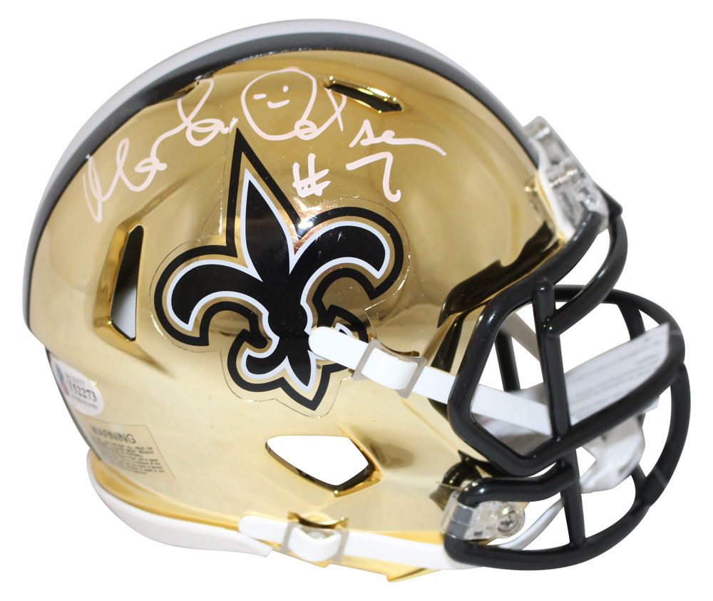 Morten Anderson Signed New Orleans Saints Chrome Mini Helmet BAS