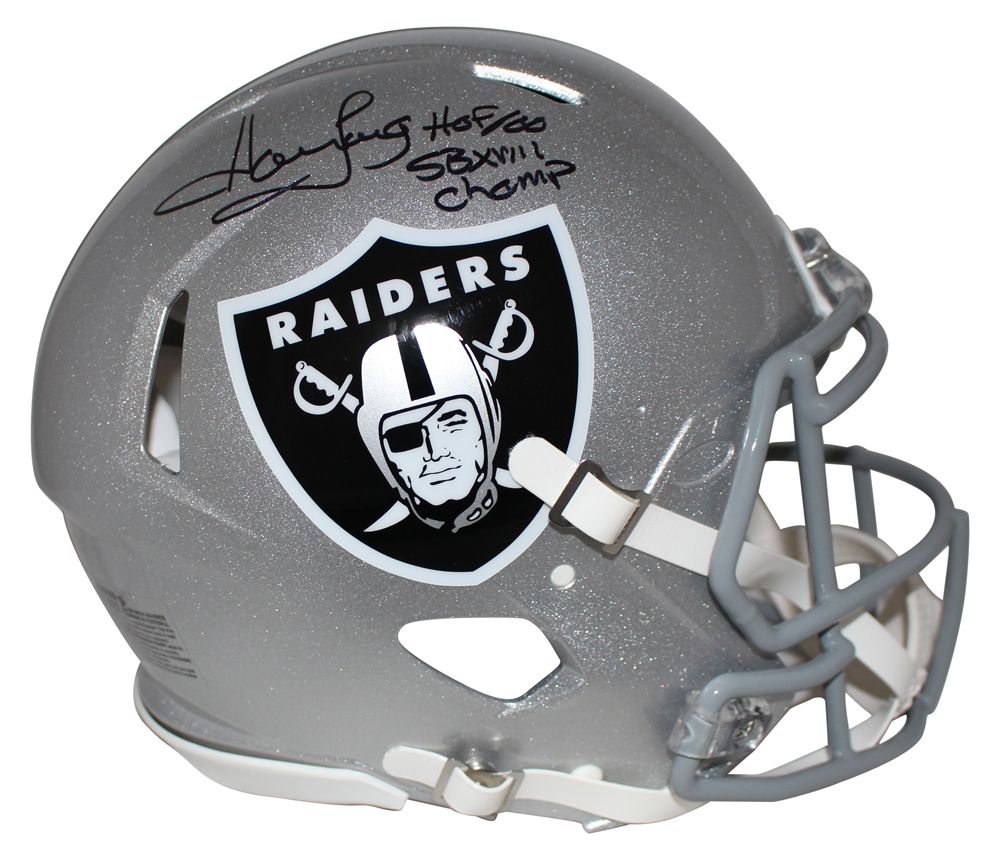 Howie Long Autographed Oakland Raiders Authentic Speed Helmet 2 Insc JSA