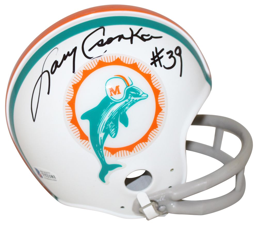 Larry Csonka Autographed/Signed Miami Dolphins 2Bar Mini Helmet BAS