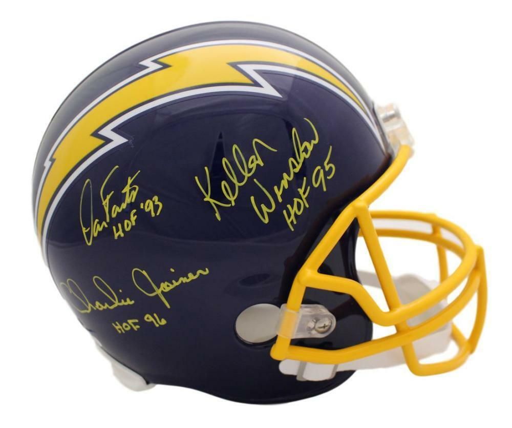 San Diego Chargers Triplets Autographed Replica Helmet Winslow Fouts Joiner JSA