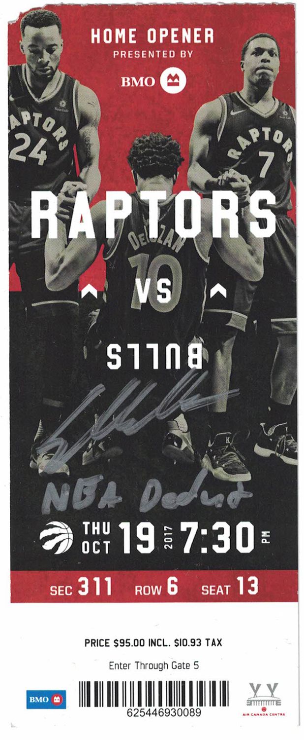 Lauri Markkanen Autographed/Signed Chicago Bulls Ticket NBA Debut BAS