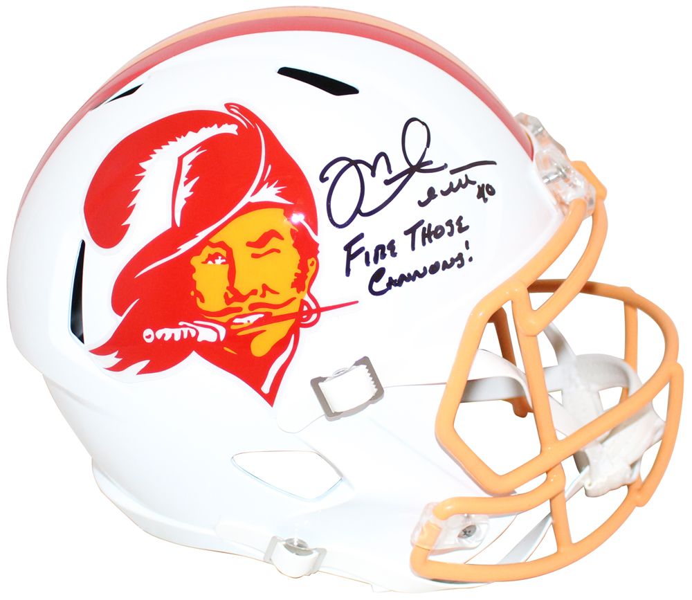 Mike Alstott Autographed Tampa Bay Buccaneers F/S TB Speed Helmet BAS