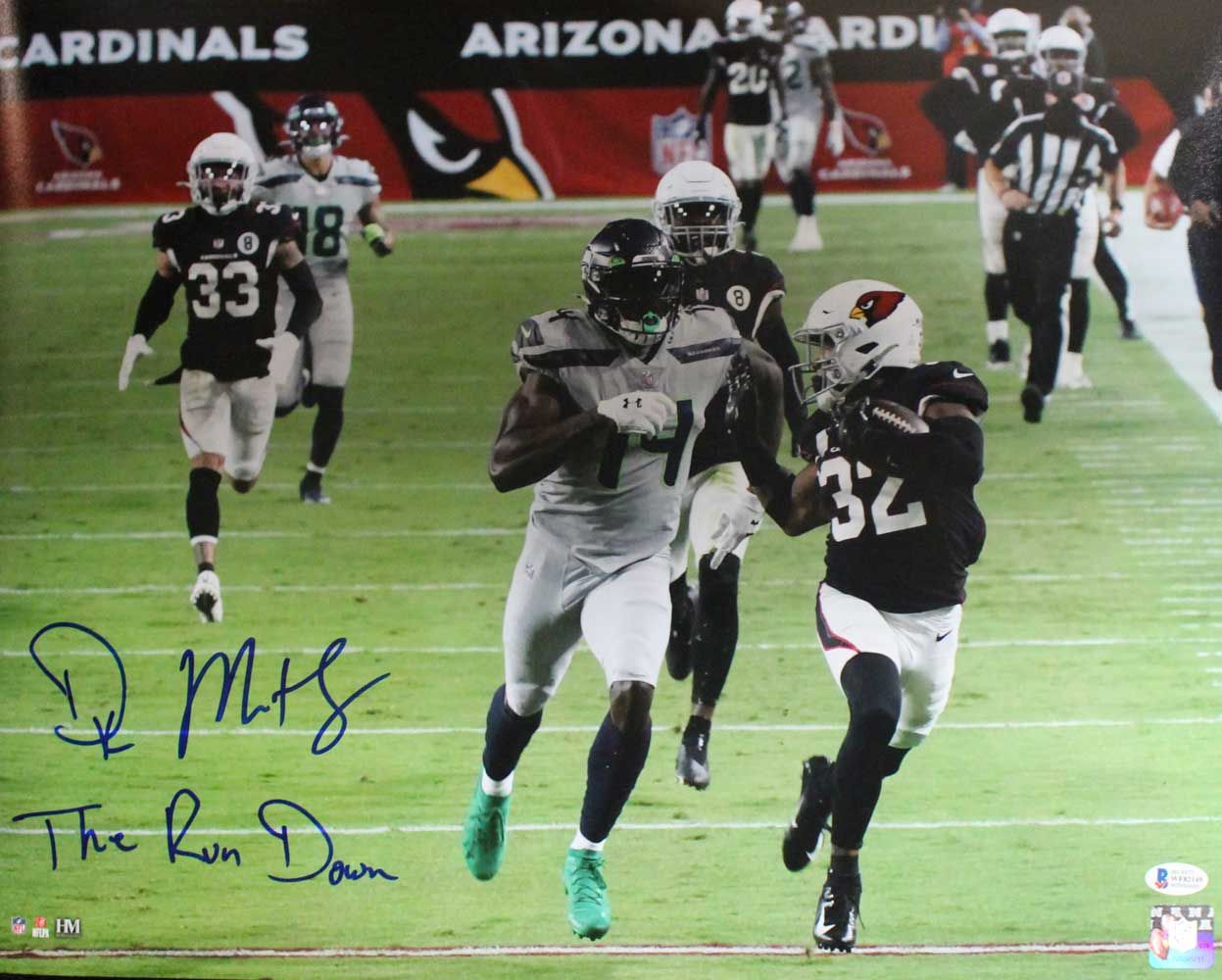 DK Metcalf Autographed/Signed Seattle Seahawks 16x20 Photo BAS HM