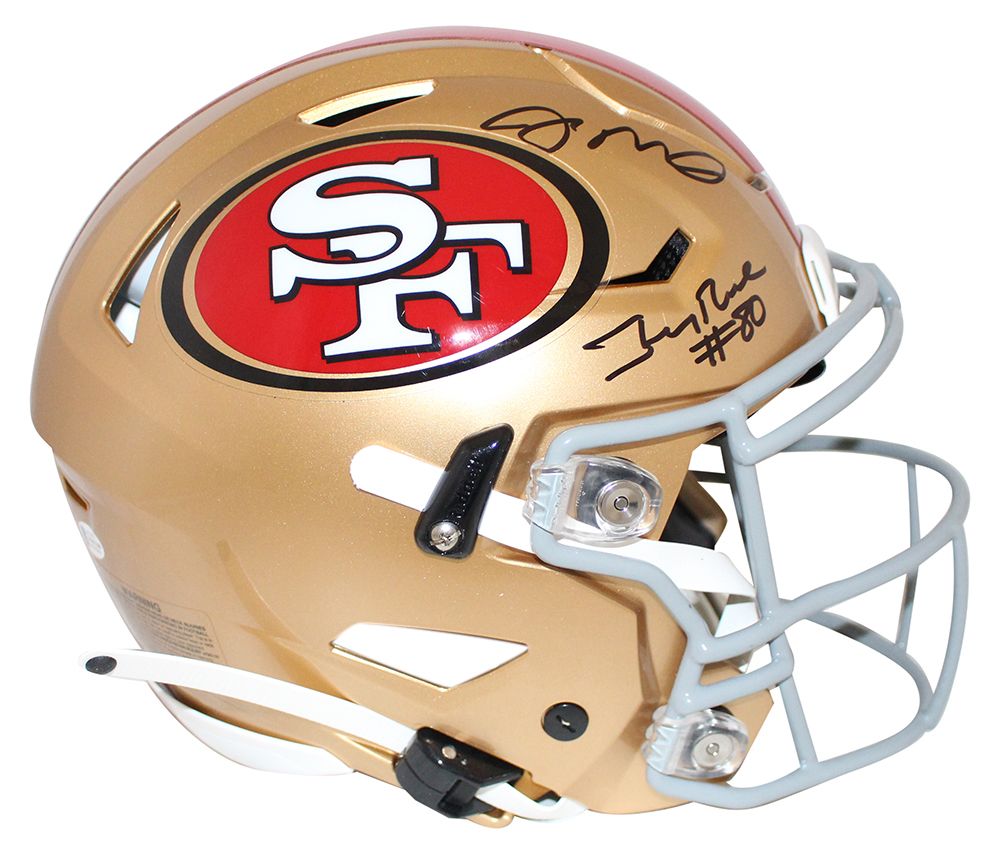 Joe Montana &amp; Jerry Rice Signed 49ers Authentic Speed Flex Helmet BAS