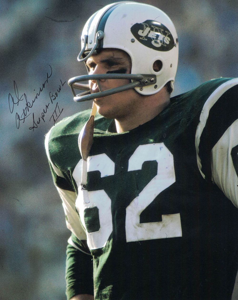 Al Atkinson Autographed/Signed New York Jets 8x10 Photo Super Bowl III