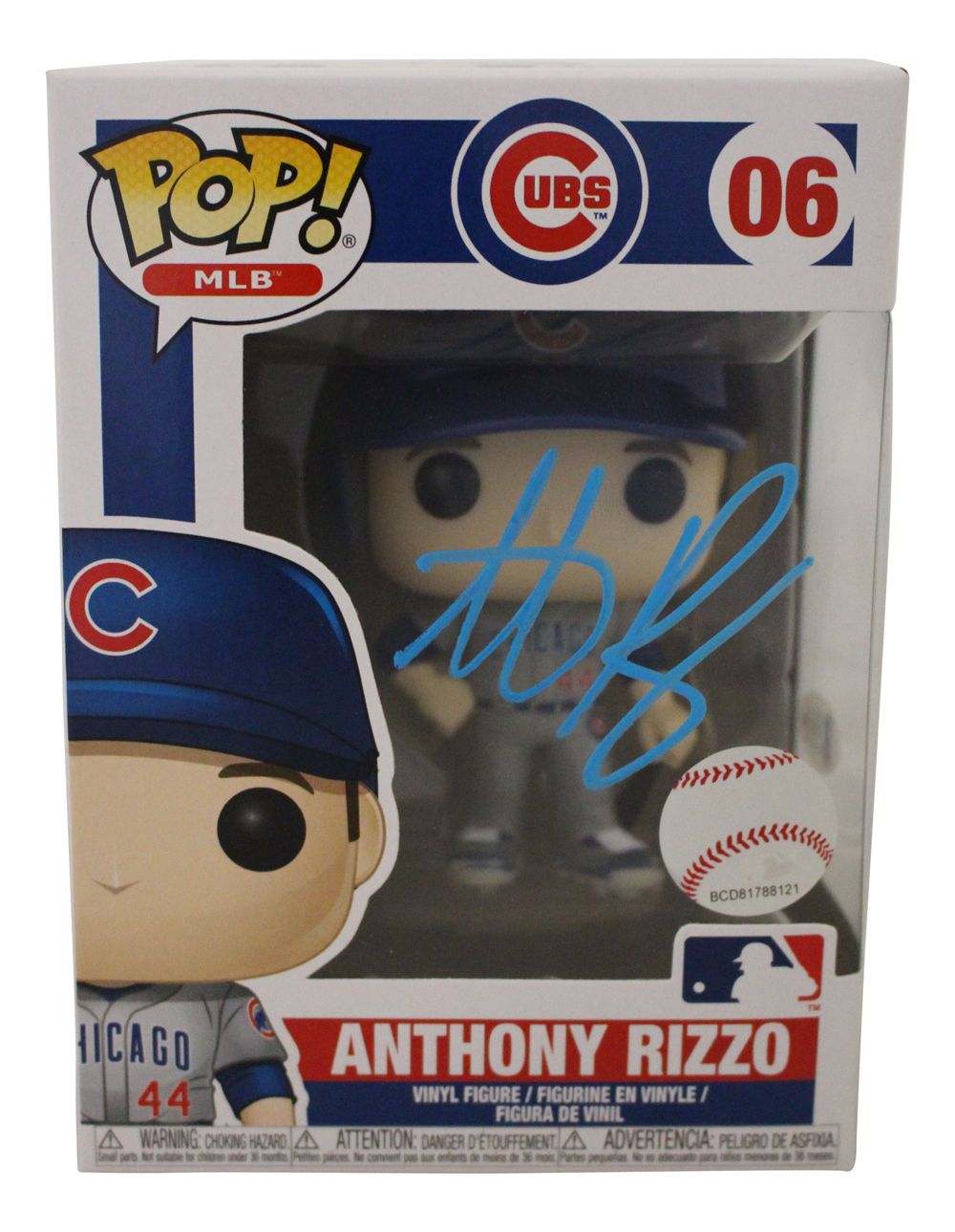 Anthony Rizzo Autographed/Signed Chicago Cubs MLB Funko Pop #06 BAS