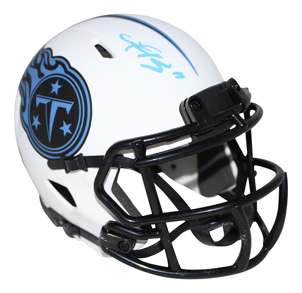 AJ Brown Autographed/Signed Tennessee Titans Lunar Mini Helmet BAS
