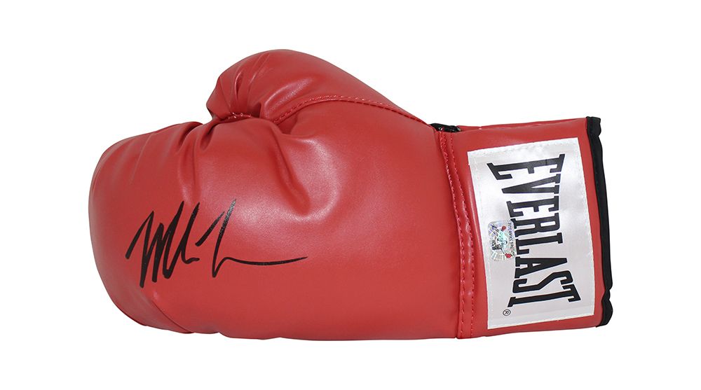 Mike Tyson Autographed/Signed Everlast Red Left Boxing Glove BAS