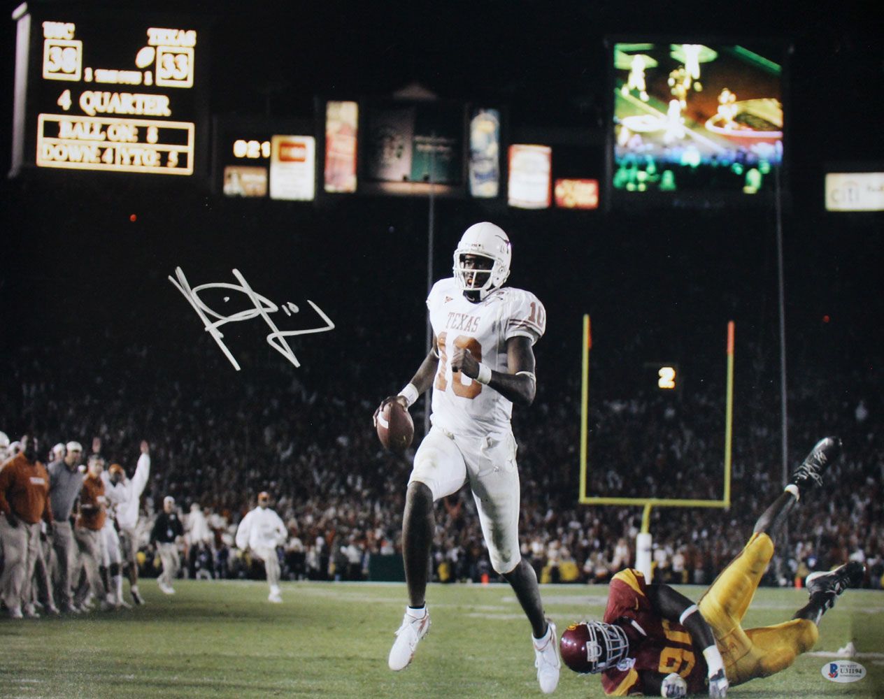Vince Young Autographed/Signed Texas Longhorns 16x20 Photo BAS