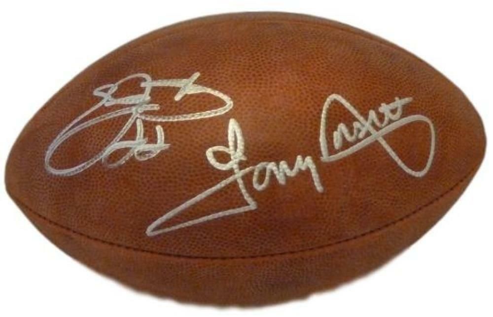 Emmitt Smith &amp; Tony Dorsett Autographed Dallas Cowboys Officail Football BAS