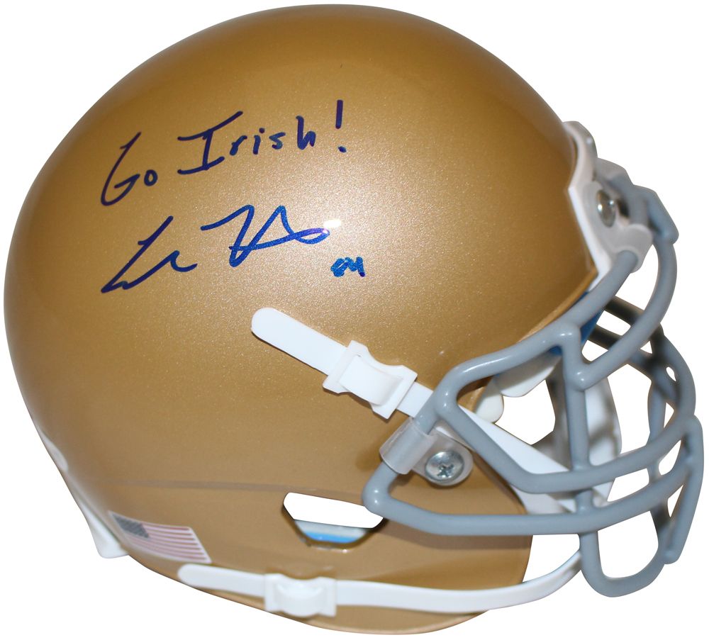 Cole Kmet Autographed Notre Dame Mini Helmet Go Irish Beckett
