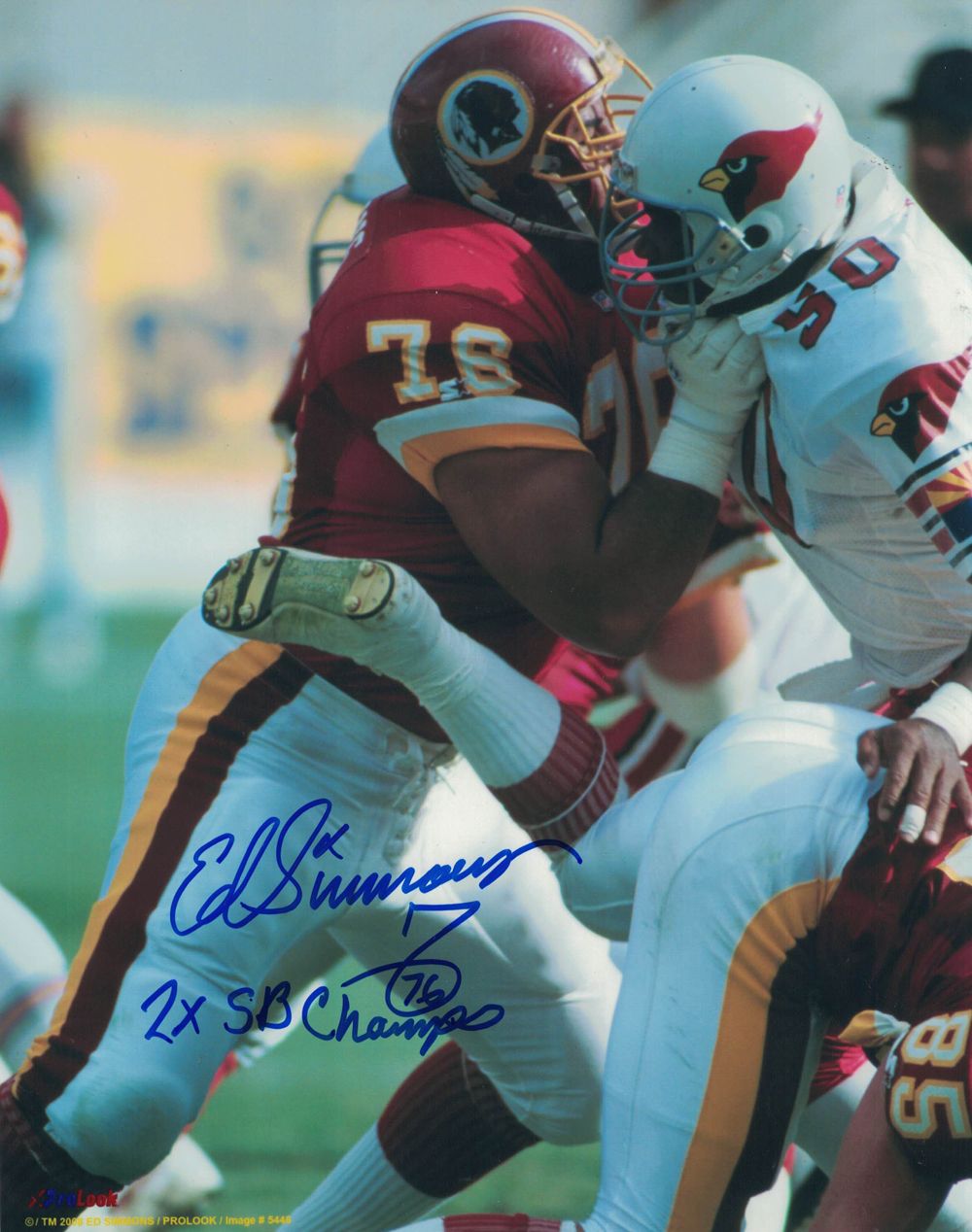 Ed Simmons Autographed Washington Redskins 8x10 Photo 2x Champs