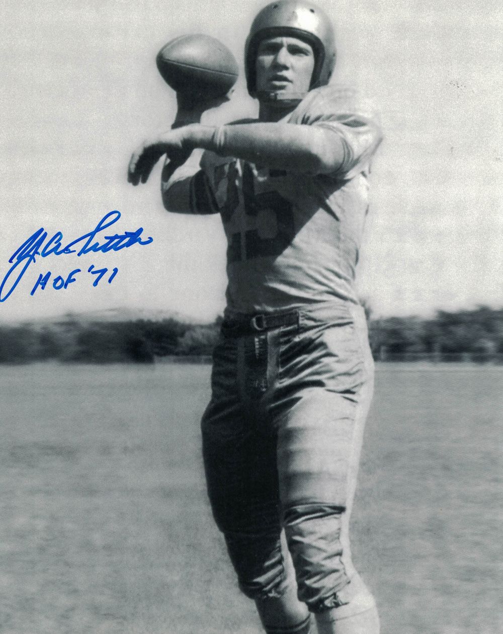 YA Tittle Autographed/Signed LSU Tigers 8x10 Photo HOF