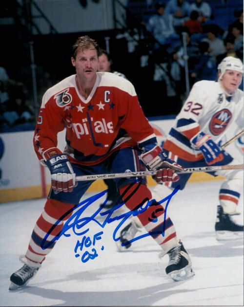 Rod Langway Autographed Washington Captials 8x10 Photo HOF 02 inscription