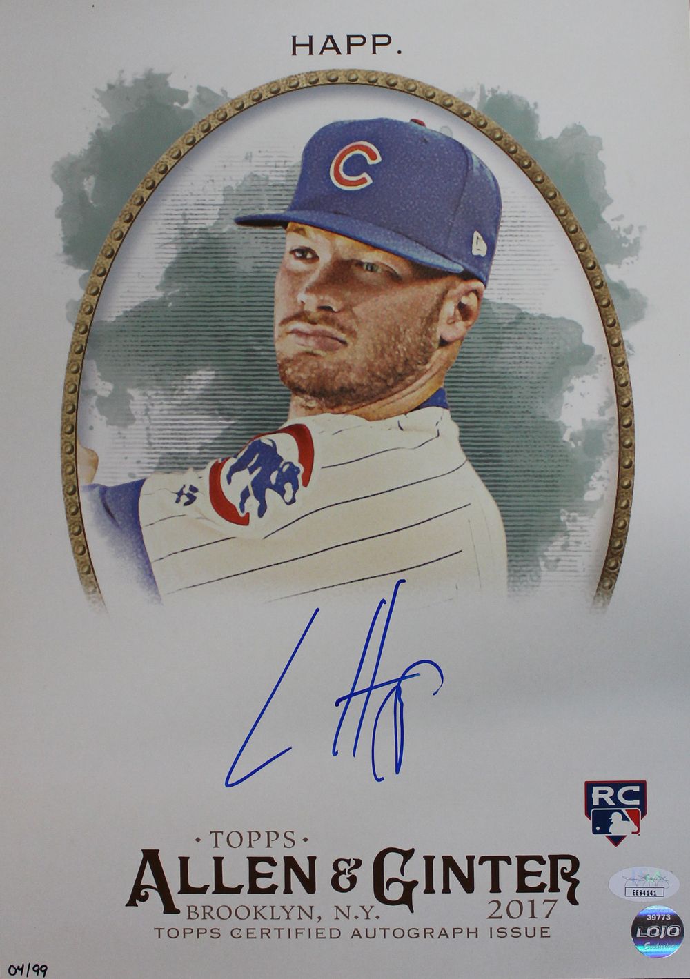 Ian Happ Signed Chicago Cubs 11x14 Topps Allen &amp; Ginters Photo 4/99 JSA
