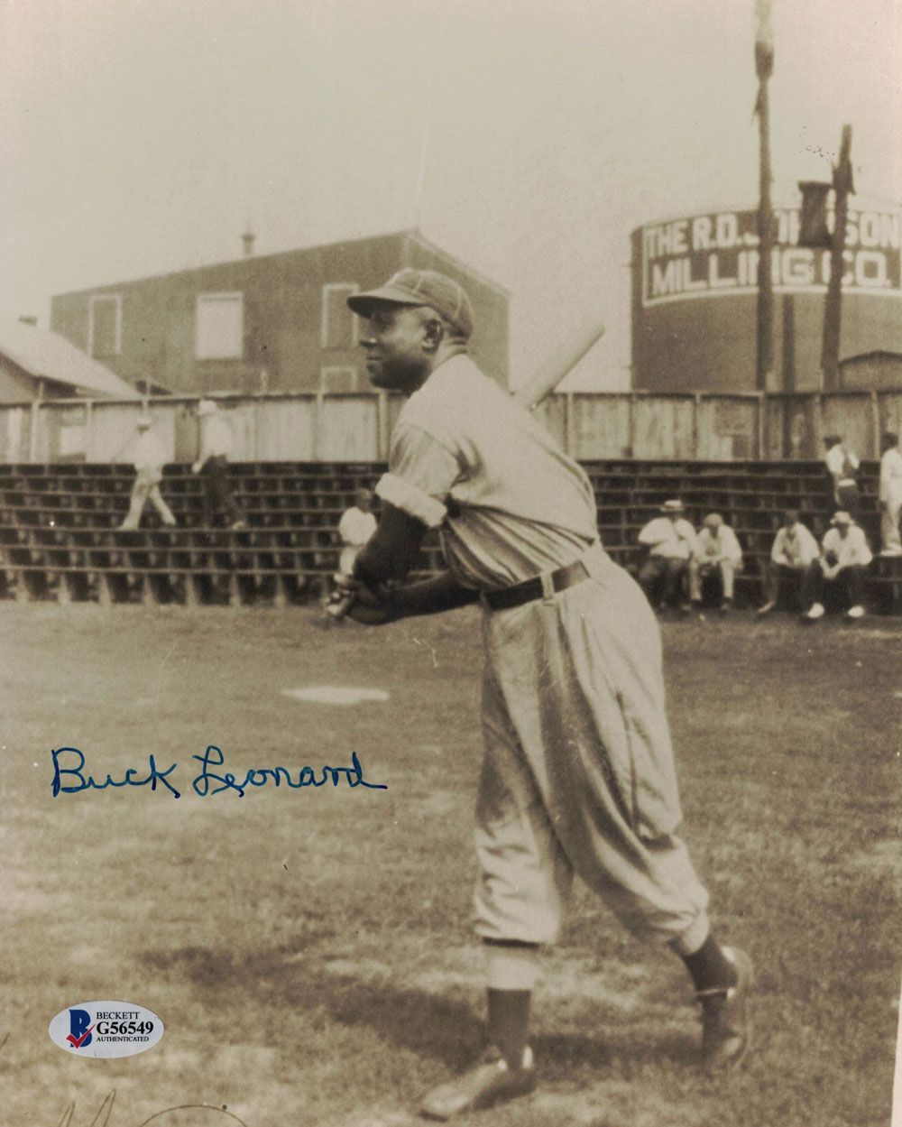 Buck Leonard Autographed Homestead Grays Negro Leagues 8x10 Photo BAS