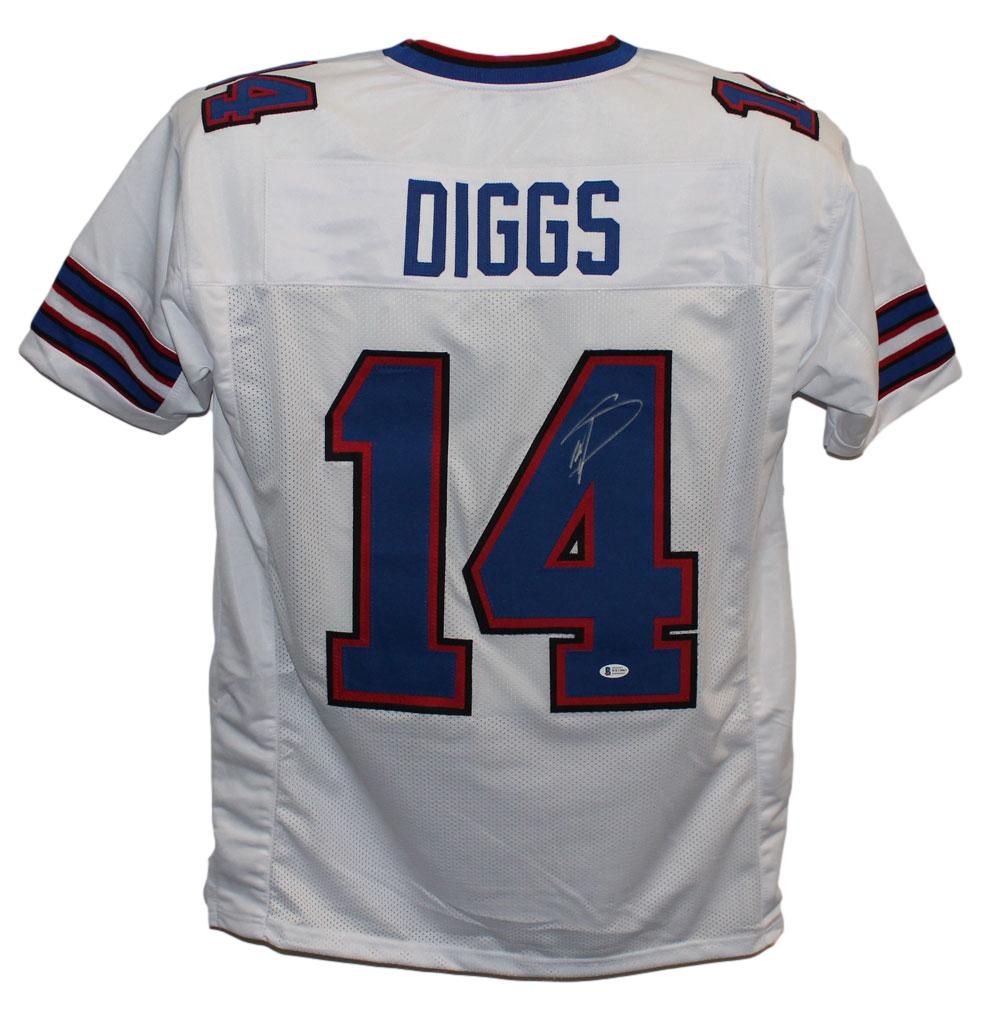 Stefon Diggs Autographed/Signed Pro Style White XL Jersey BAS