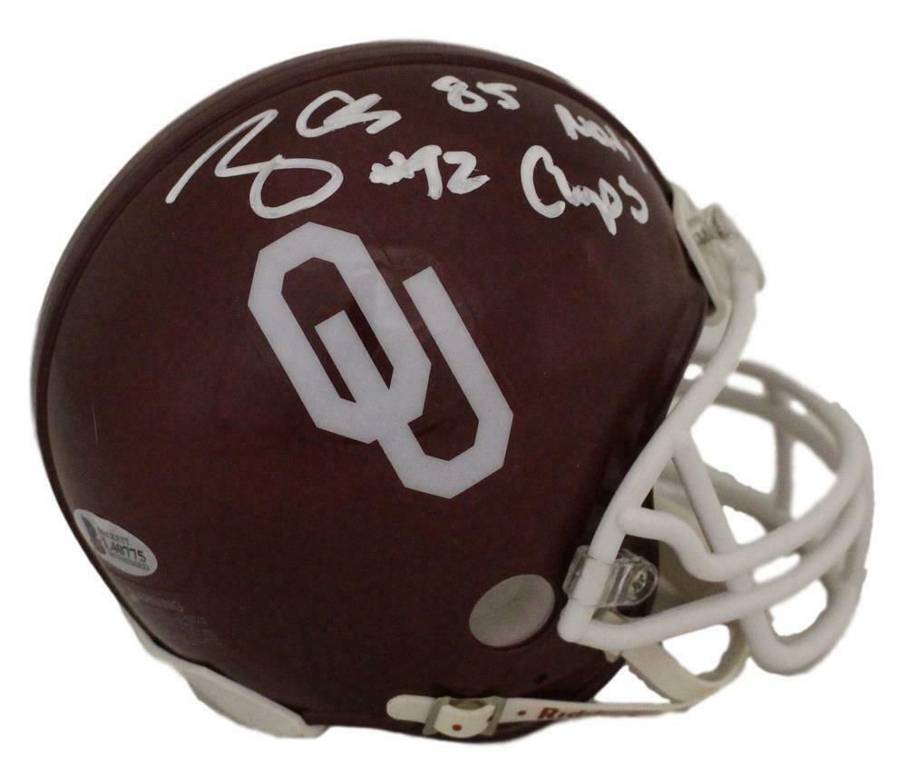 Tony Casillas Autographed Oklahoma Sooners Mini Helmet 85 Natl Champs BAS