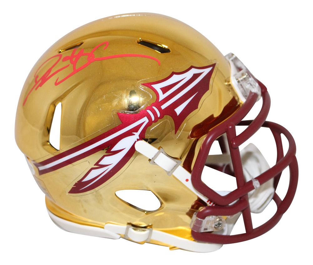 Deion Sanders Signed Florida State Seminoles Chrome Mini Helmet BAS