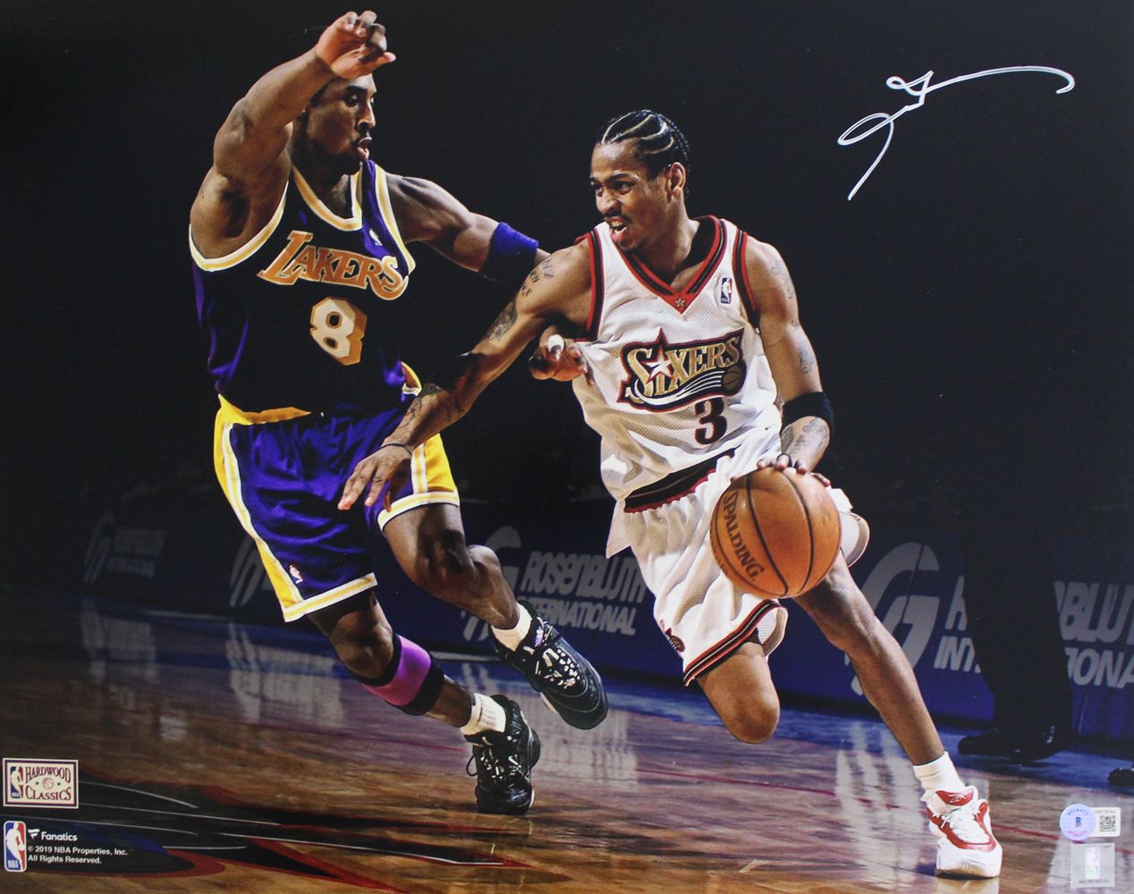 Allen Iverson Autographed Philadelphia 76ers Sephia 16x20 Photo Beckett