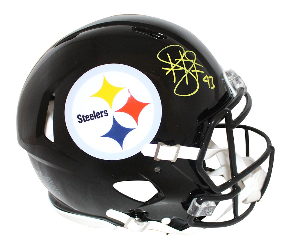 Troy Polamalu Signed Pittsburgh Steelers Authentic Speed Helmet BAS