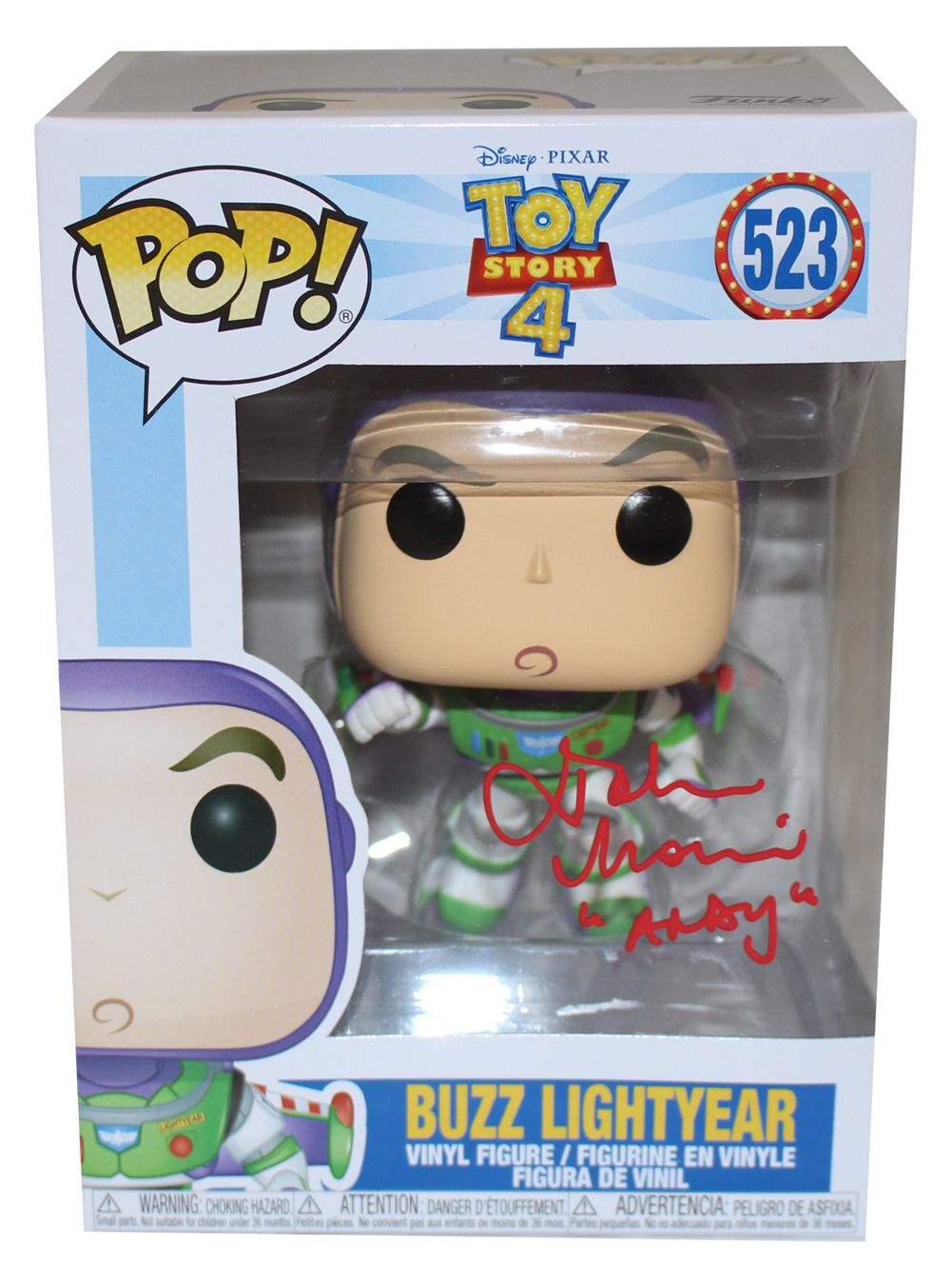 John Morris ‘Andy&#39; Signed Toy Story 4 Funko Pop #523 Buzz Lightyear Beckett