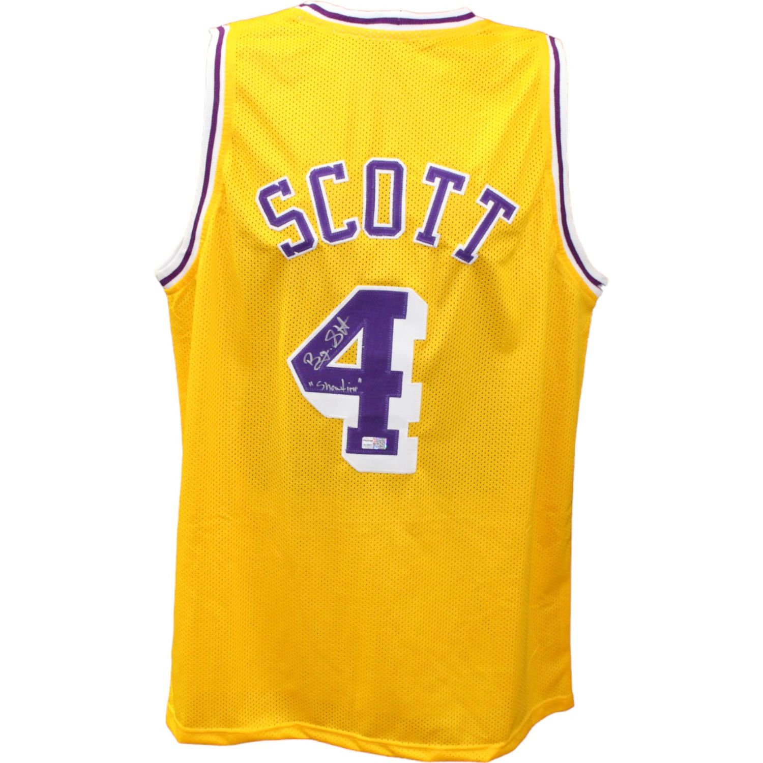 Byron Scott Autographed/Signed Pro Style Yellow Jersey TRI