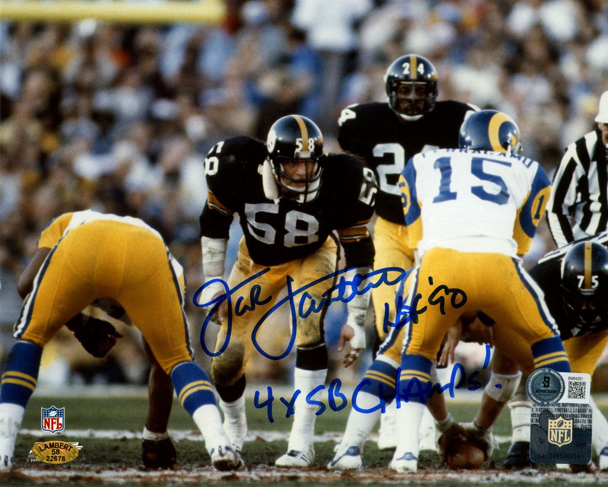 Jack Lambert Autographed Pittsburgh Steelers 8x10 Photo 2 Insc BAS 45550